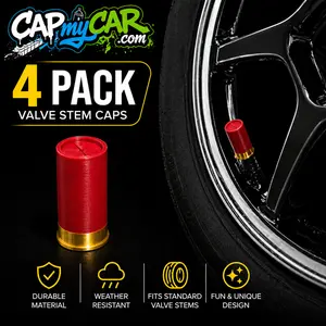 Shotgun Shell Valve Stem Caps – Bullet Style 4 Pack