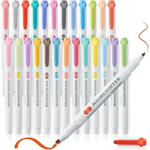 Pastel Highlighters - 25 count  Colors  Tip Real Mild Highlighter Markers, Chisel & Fine Tips for  Journaling, Note Taking, School Supplies, No Bleed