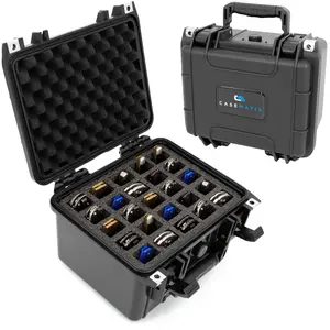 CASEMATIX Folding Knife Case Lockable Knife Storage for 25 4.0" to 5.5" Folded Knives -  Waterproof,  Plastic Organizer and Blade Holder Includes Case Only