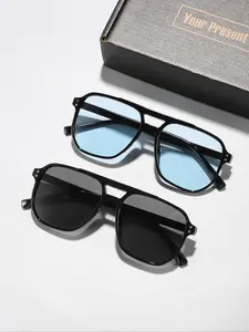 Unisex Simple Style Plain Color Classic Aviator Sunglasses, Trendy Casual Sunglasses for Everyday Use, Fashion Accessories for Outdoor Activities