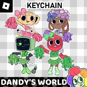 Dandy's World - Cheerleader V1 Keychains, Dandys World Keychain, Cute Accessory, Fun Charm For Backpack Or Purse