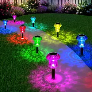 Solar Pathway Lights Outdoor 8 Pack Mushroom Garden Lights Waterproof Solar Powered Yard Lighting for Landscape, Driveway, Path, Walkway, Patio, Outside Garden Decorations, Color Changing
