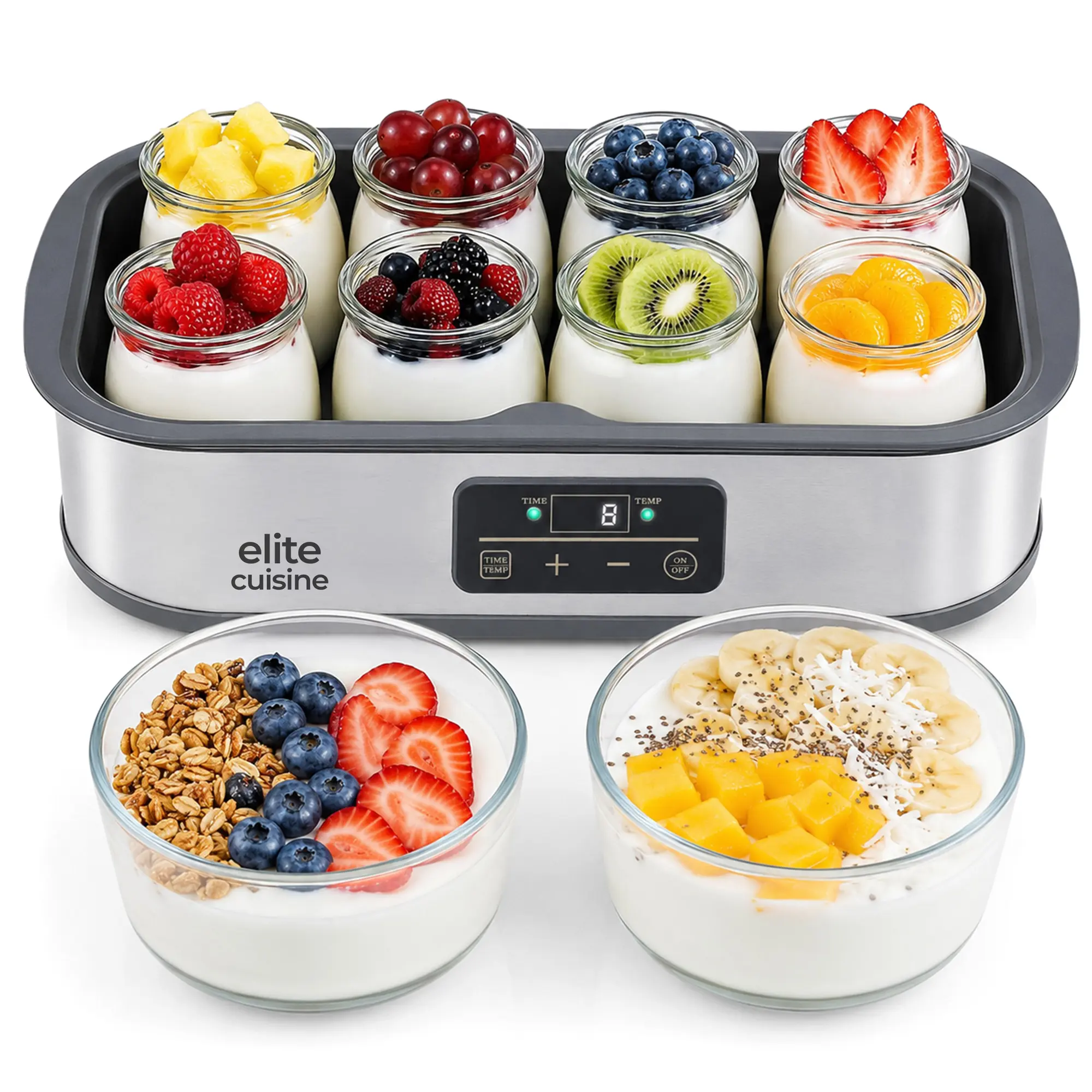 Elite Cuisine EYMECL0062 Programmable ProBioticPRO Digital Yogurt Maker