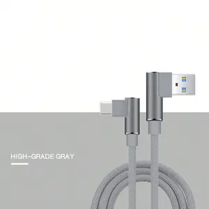 Woven Charging Cable USB Fast Charge Data Line, 90 Degree Right Angle Plug, Compatible with iPhone 17/16 Series, Samsung Android Phones, USB Charger Cable