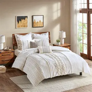 INK-IVY  Imani Cotton Comforter Mini Set - Ivory, King Size & Cal King Size