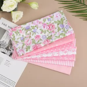 7Pcs 20" x 20" Cotton Fabric Bundles Fat Quarter DIY Quilting Supplies Vintage Peony Floral Print Pre-Cut Patchwork Fabric for Handmade Cushions Table Runners Tote Bags Home Decor Sewing Craft Kit Aesthetic Room Decor Boho Cozy Home 2026 Trending Linen