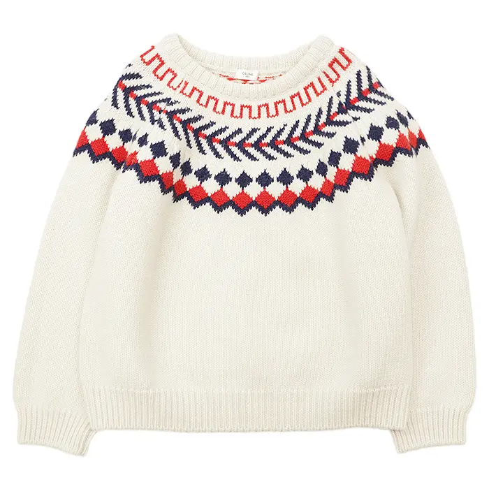 Pre-owned Celine Wool Small Leather Goods Fair Isle Sweater