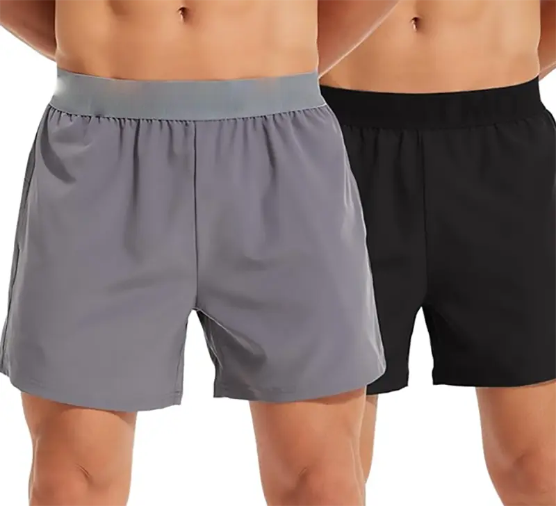 Men's Running Shorts 2 Pack, 5" Lightweight Performance Athletic Bottoms with Pockets, Quick Dry and Breathable for Workouts, Breathable Elastic Shorts, Jogging Shorts
