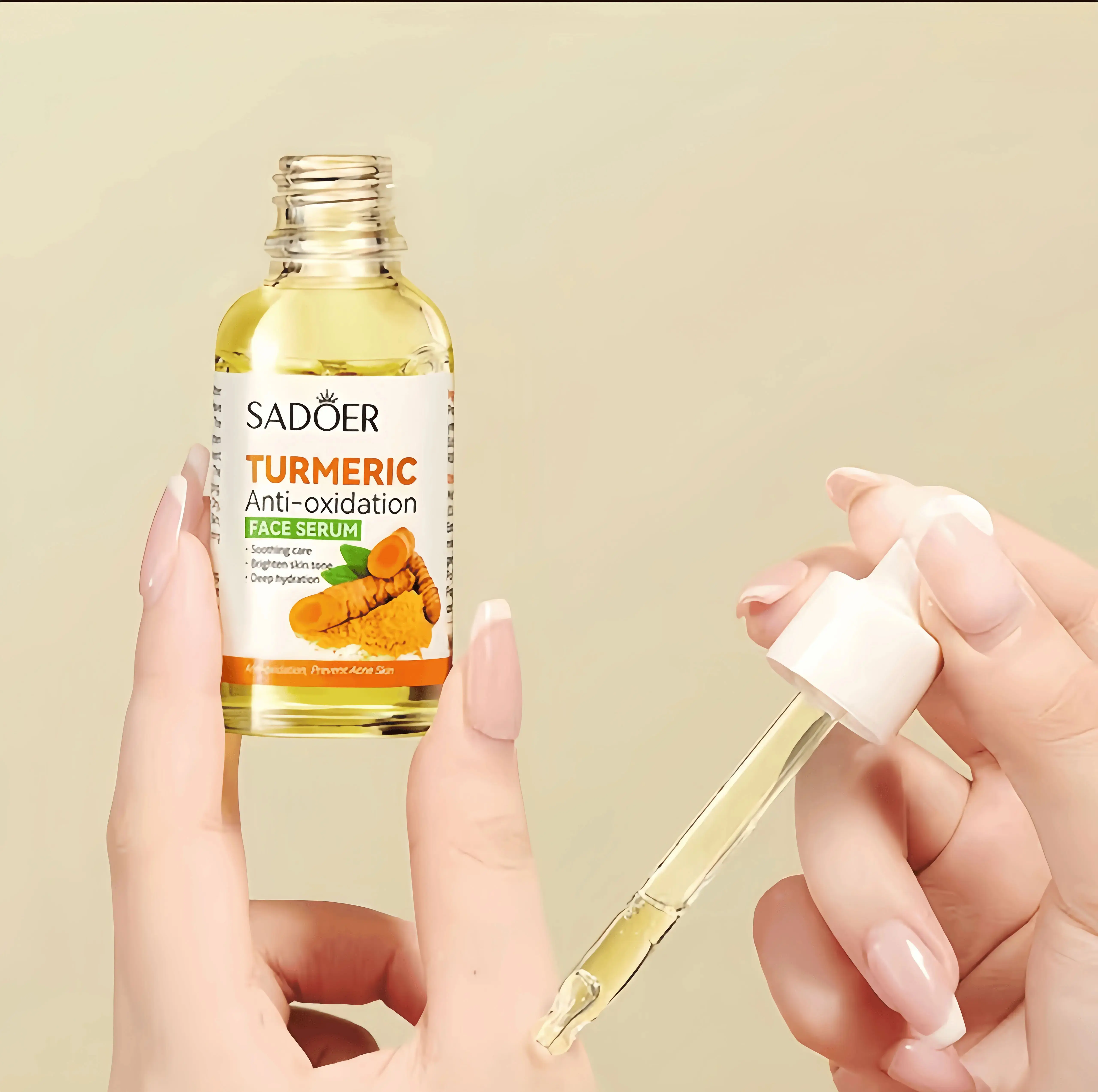 Turmeric Hydrating Antioxidant Serum, Moisturizing and Oil-control Face Serum, Lightweight Facial Skincare for Daily Use