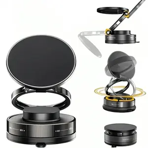 Adjustable 360° Vacuum Magnetic Phone Holder, Suction Cup Phone Mount for Magsafe, Portable Cell Phone Holder for Car, Makeup/Gym/Mirror, Fit for All iphone iphone 11 and above