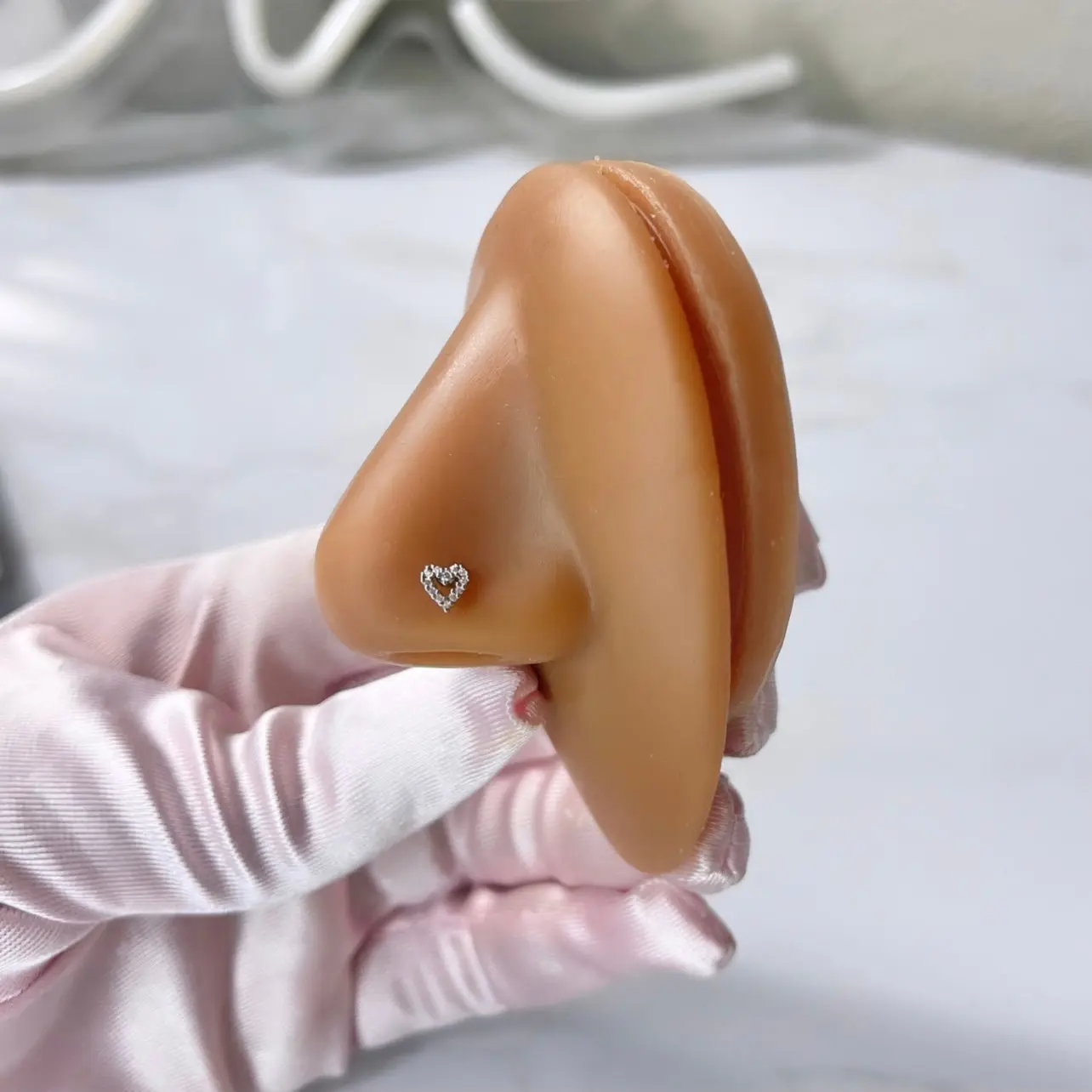 Heart Blingy Nose Stud