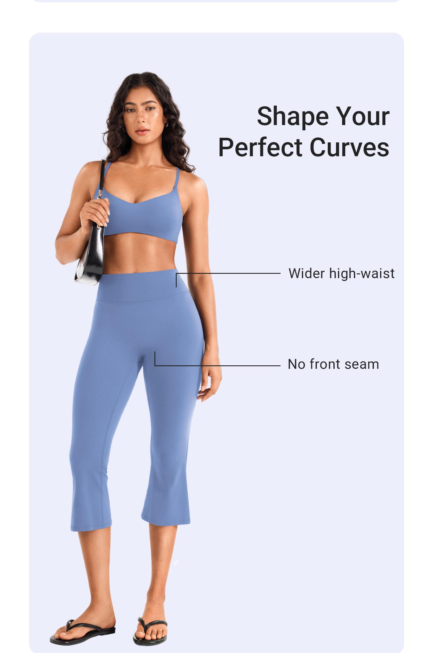 YEOREO Womens Cropped Flare Capri Leggings High Waisted Hidden Scrunch Yoga Pants Buttery Soft Athletic Lounge Pants sohochic