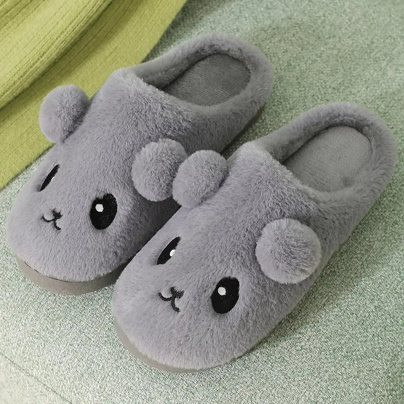 Christmas Warm Cotton Slippers/Valentine's Day Warm Cotton Slippers/Long Pile Cotton Slippers - Fall Winter Panda Slippers, High Cotton Content, Cozy Plush with Pompoms, Non-Slip Indoor Shoes for Women & Men. Choose one size larger!