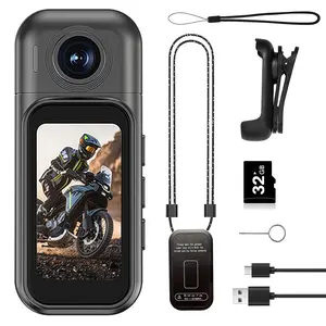 Action Mini Thumb Wearable Camera 1080P with 128GB Card and Touchscreen, Includes 1600mah Charging Case for Long Battery Life, Portable Camcorder for Sports Travel and Outdoor Activities