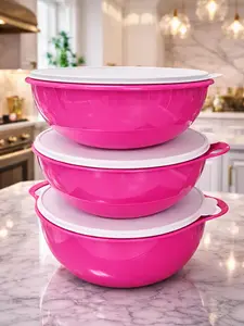 3-Piece Premium Mixing Bowl Set – Fuchsia (Mexican Pink)
