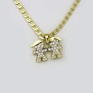 Cadenas & Colgantes - Chain W Pendants - 14K Real Color - Zircon Stone -3mmx45cm