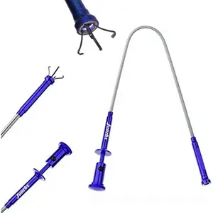 360-Degree Flexible 4-Claw Grab Reach Tool with LED Light, Home & Auto Repair Picker for Sewers & Crevices (01-Picker for Mechanics)