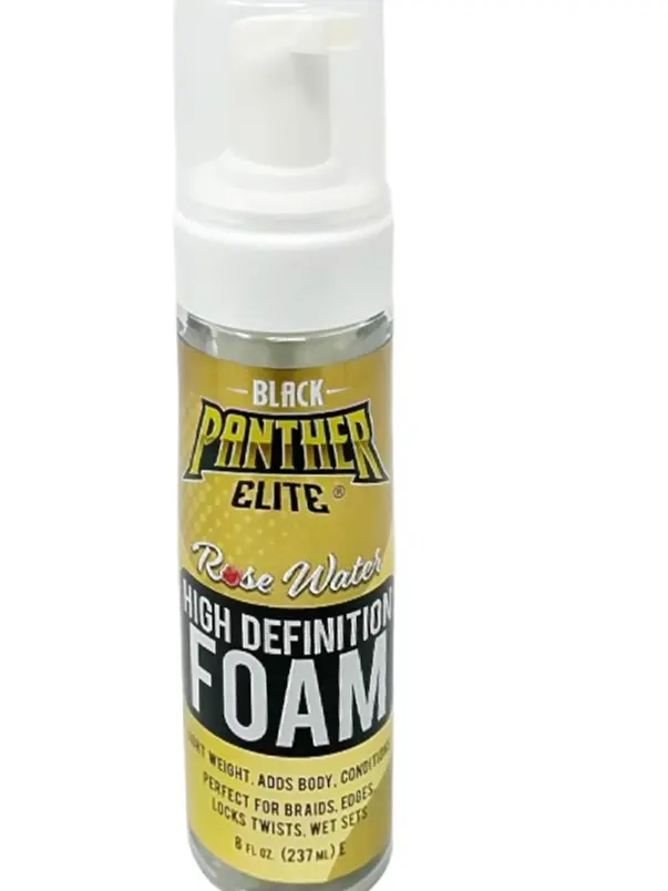 Black Panther Elite High Definition Foamming Curl Mousse With Rose Water, Creates Soft Wraps, Hair Mousse for Curly Hair, Defines Curls, Anti Frizz, 7.9 Fl Oz