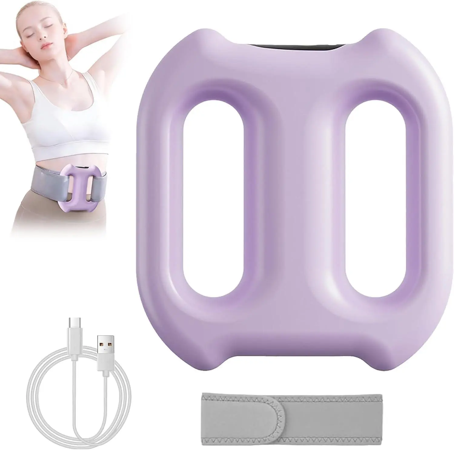 Handheld Electric Deep-Tissue Percussion Muscle Massager with Dual-Ring Fascia Design & Strap, 3 Modes, 5 Intensity Levels for Muscle Relaxation, Post-Workout Recovery & At-Home Fitness Use