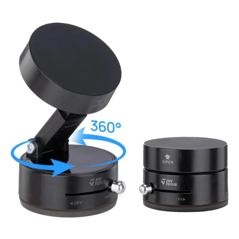 Joytutus Upgraded Car Cellphone Mount - Compact Lightweight Vacuum Magnetic Phone Holder, Double-Row N52 Magnets, Smooth Surface Suction Pad, Secure Smartphone Holder, Car Interior Accessories for Vlog Creators, Cars Accessories