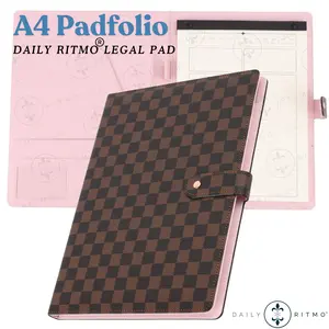 DAILY RITMO A4 Checkered Padfolio - PU Leather Business Checkered Portfolio for Legal Notepads OFFICE RITM Brand DAILY RITMO A4 Checkered Padfolio - PU Leather Business Checkered Portfolio for Legal Notepads OFFICE RITM Brand