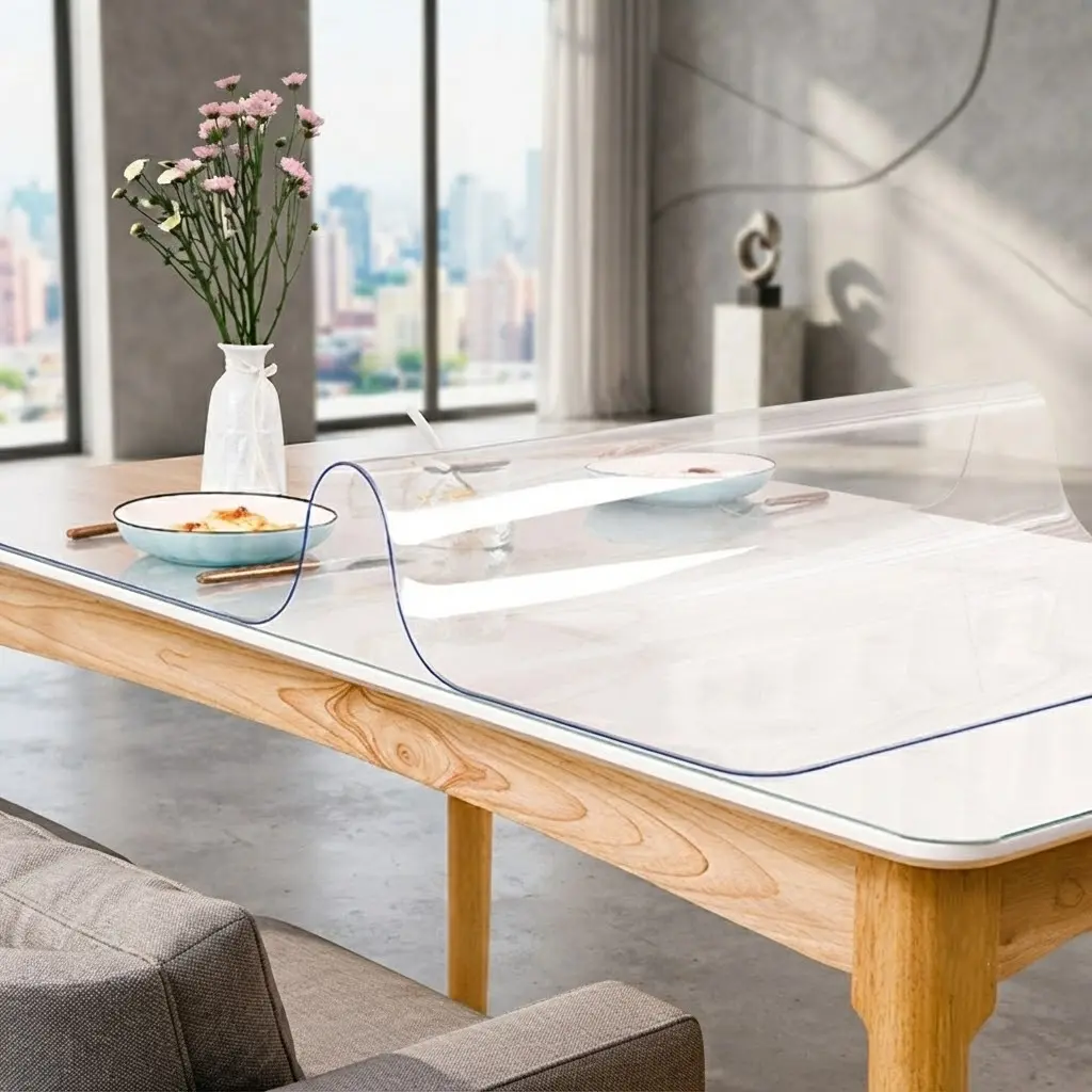 42 X 78 inches clear table protector, 1.5mm thickness rectangular clear home protective pad, protects furniture and is waterproof and easy to clean, suitable for office dresser bedside table protection