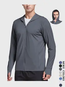 Men's Premium Sun Protection Hooded Jacket | Full Zip Up Lightweight Breathable Quick Dry 4-Way Stretch UPF 50+ Outdoor Hiking Fishing Coat#SummerVibes