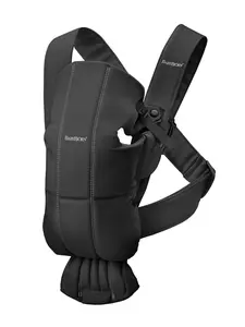 BabyBjörn Baby Carrier Mini, Black, Woven | Infant Carrier (7-25 lbs), Ergonomic, Easy-to-Use, Comfortable and Convenient Baby Carrier