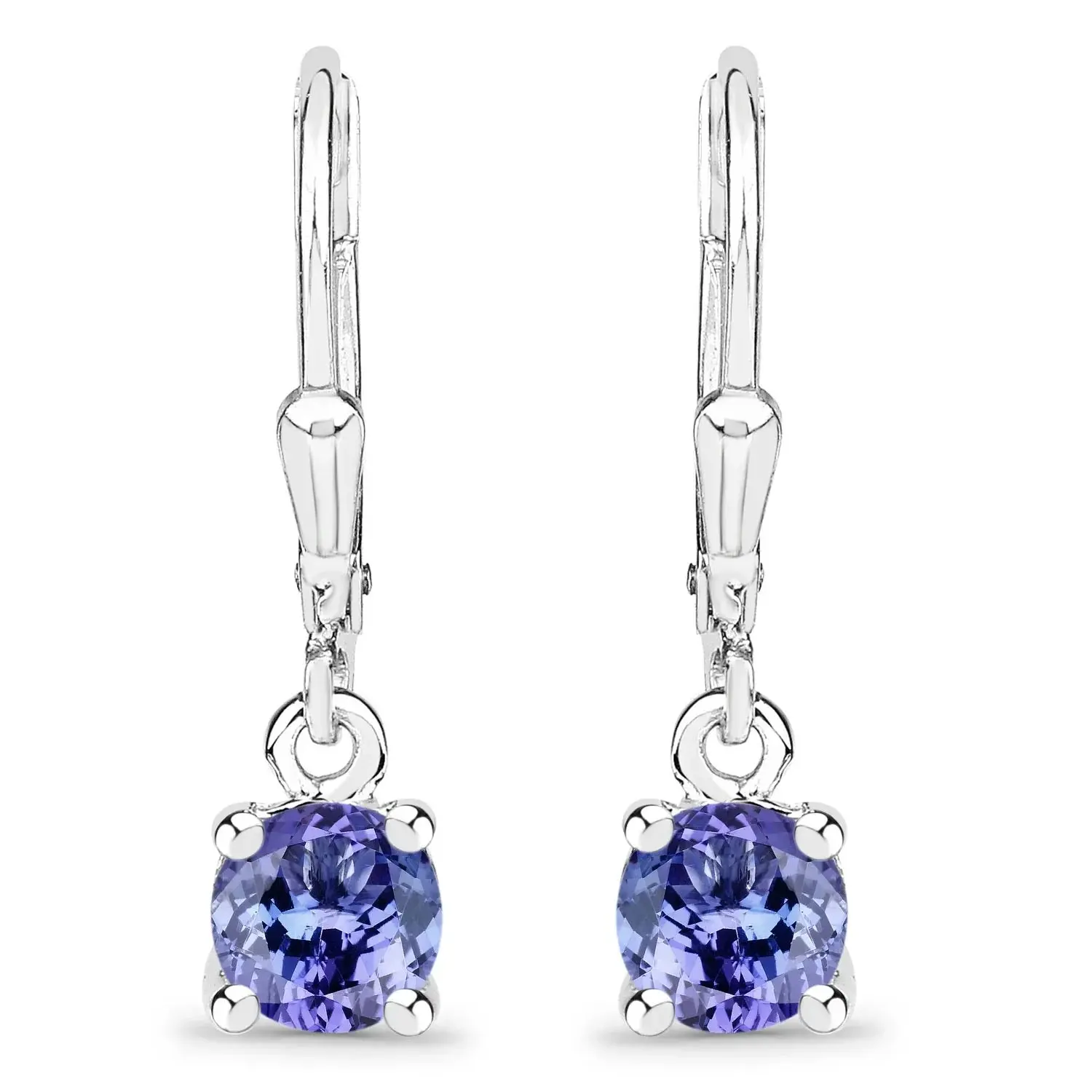 Genuine Tanzanite Silver Dangle Earrings