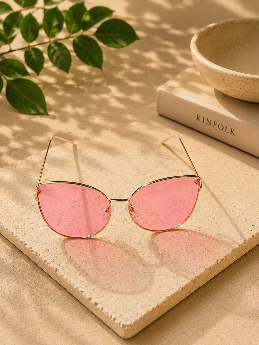 Luxe Gold Sunglasses with Pink Lens