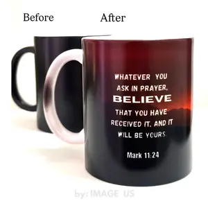Heat Color Changing Mug With Biblical Verse Mark 11:24 For Gifts And Inspiration Ceramic 11 Oz Drinkware