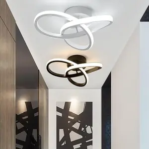 LED Modern Ceiling Light Fixture, Three-Color Wall Switch Control, Suitable for Living Room Corridor Hallway Bedroom Office Indoor Decor, Modern Mood Lighting