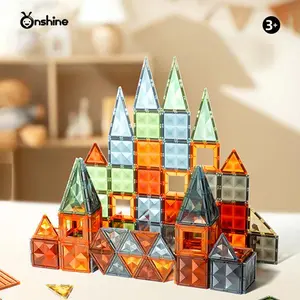 Magnetic tiles, children’s educational toy, easy to assemble, strong magnetic attraction, colorful window stickers, birthday gift, nature-themed puzzle blocks.