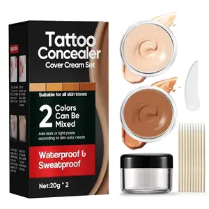 Tattoo Cover Up Makeup Waterproof Scar Concealer  Sweatproof Coverage for Scars Spots Vitiligo Gentle Long Lasting Cream Foundation Cosmetic