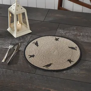 Raven Harvest Stencil Braided Placemat 14"