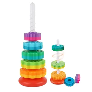 1PC Baby Spinning Stacking Toys Color Rainbow Design Ring Stacker Shape Sorter for Birthday, Easter, Christmas, and Thanksgiving Day