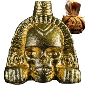 Screaming Aztec Death Whistle by ITZCOEHUA || GOLD- Loudest Authentic Human Sounding Screams 125+ Decibels, Loud, Collectible, Aztec Design in Obsidian Black Decor Religious