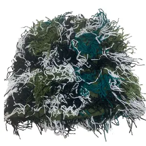 Multi-Color Green Fuzzy Beanie