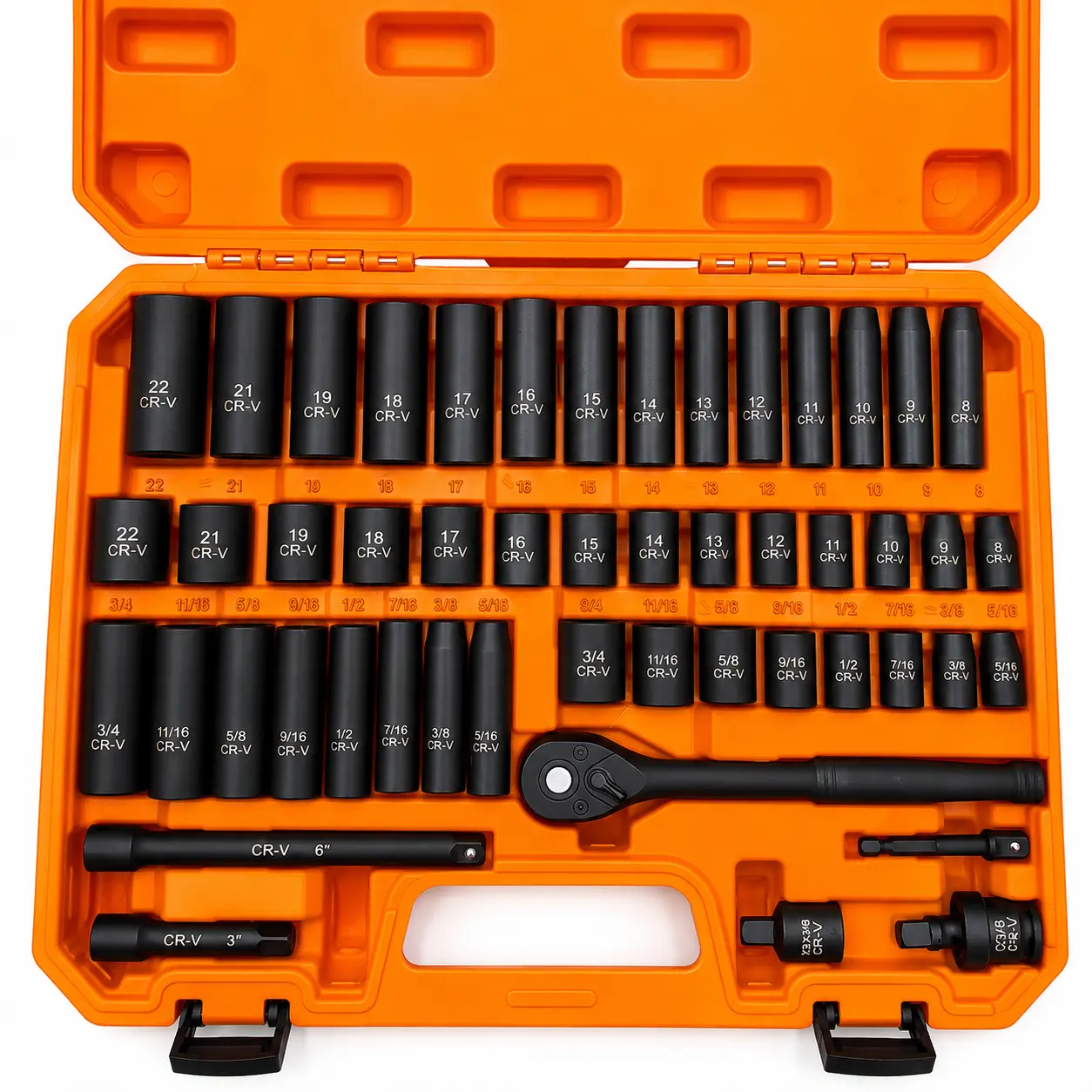 Repair toolbox, Hex Socket Heads, Chrome Vanadium Steel, Includes Extension Bar, Universal Joint,3/8-inch Drive Socket Set, Ratchet handle set, car maintenance Hex Combination Wrench Hex Wrenches