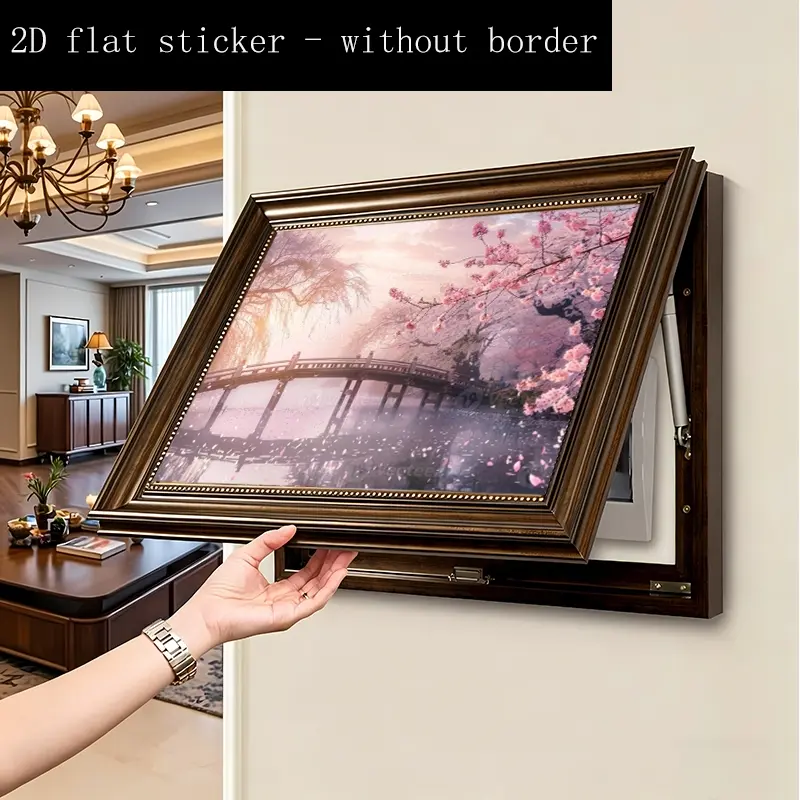2pcs Electrical Box Cover Stickers, Fashion Wall Decals for Living Room - Self-Adhesive 2D Flat Design, Creative Outlet Covers, Easy Peel & Stick, No Residue, Durable Material, One-Time Use, DIY
