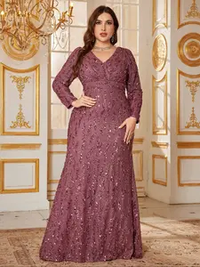 Women's V Neck Long Sleeve Sequins Top, Sparkle Bling Design, Casual Fashion for Parties & Events, Comfortable Fit