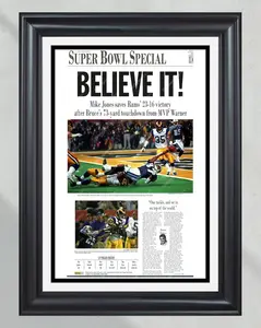 2000 Saint Louis Rams Super Bowl Champions 'BELIEVE IT!' Framed Front Page Newspaper Print