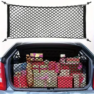 Stretchable Car Trunk Organizer Net with Hooks, Durable Nylon Cargo Storage for Pickup Trucks, SUVs & Cars, Vehicle, Car Accessories