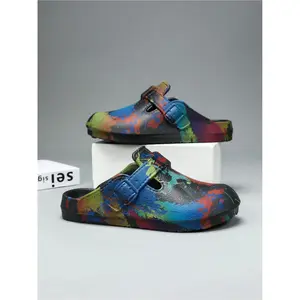 Women's Soft Toe-Cap Slides: Graffiti Print + One-Piece Molding, Home/Outdoor Dual-Use Slides Slipper