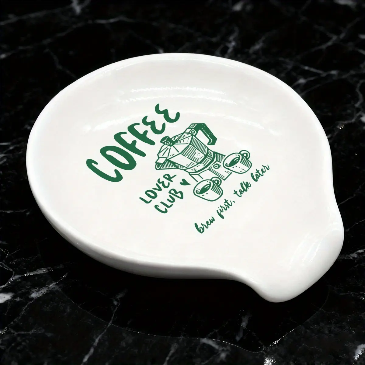 Christmas Coffee Spoon Rest Ceramic Spoon Holder Cafe Bar Accessories Snowman Nativity Scene Teaspoon Quote Ceramic Spoon Holder Rests for Station Decor Stove Top Countertop Kitchen Accessories Christmas Thanksgiving Gift for Coffee Lovers