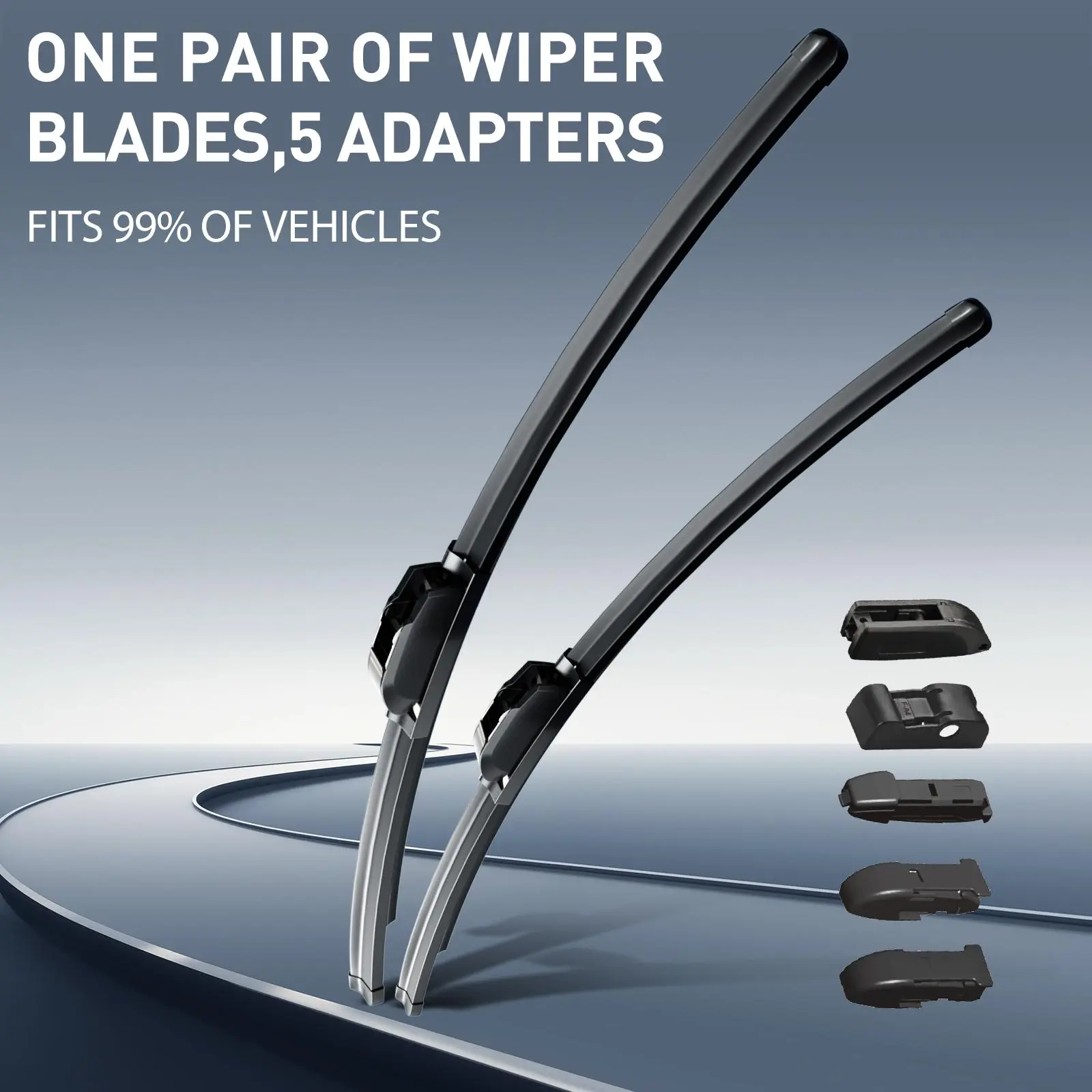 ITUTN Silent Snow Wiper Blades 2-Pack | Frameless Winter Windshield Wipers | OEM Quality, Weatherproof & Clean Wipe | J-Hook Fit, Easy Install – Works for Ford/Toyota/Honda/Chevrolet/Hyundai/Ram/Nissan/GMC/Jeep/Mercedes-Benz/BMW/Mazda/Kia & More