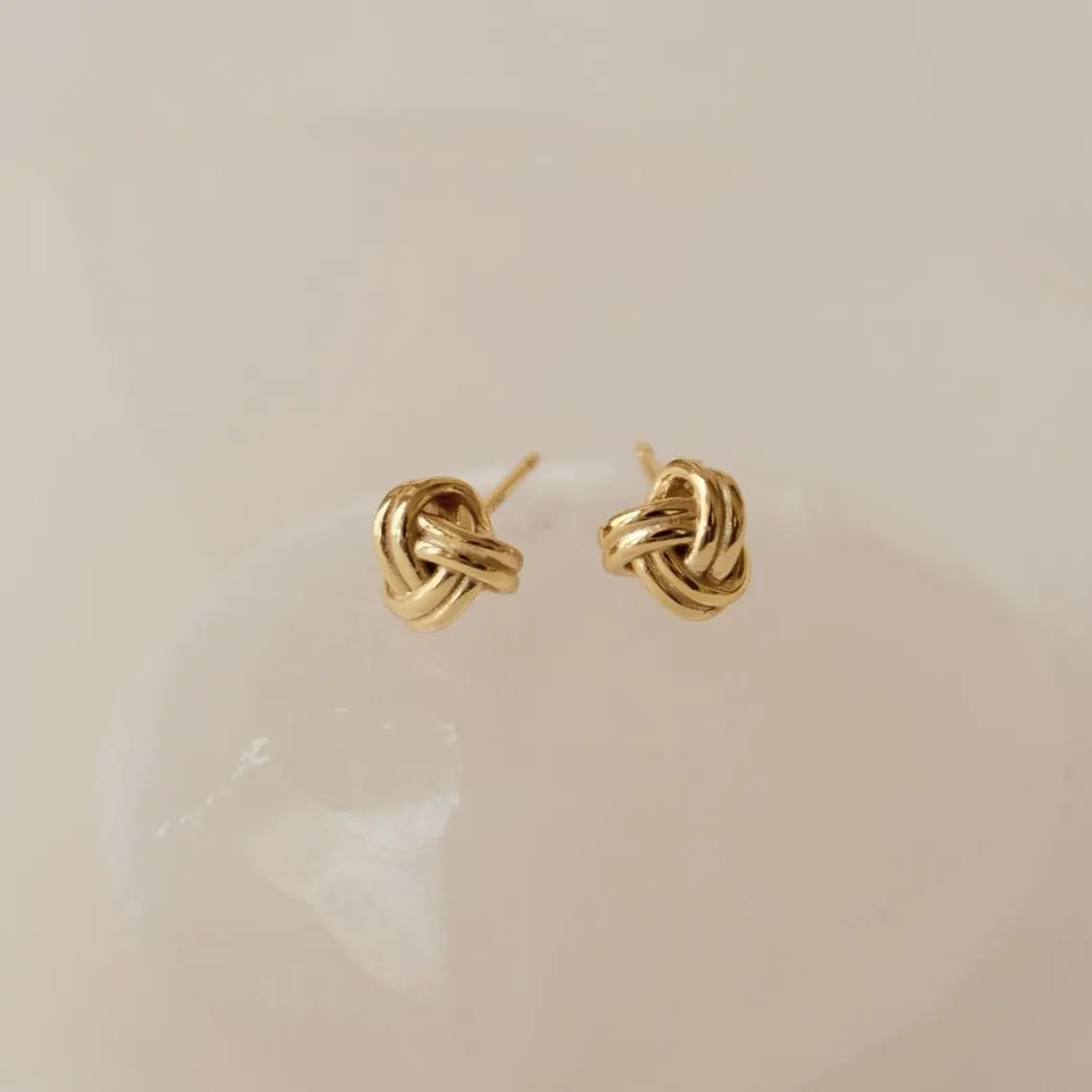 Love Knot Studs by Caitlyn Minimalist - Dainty Knot Stud Earrings in Gold & Silver - Minimalist Jewelry - Anniversary Gift for Her