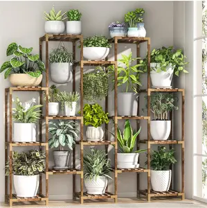 Large Plant Shelves Organiser Indoor, Tall Plant Rack for Multiple Pots Table Holder Lightweight Flower Stand for Hanging Plants Easy Installation