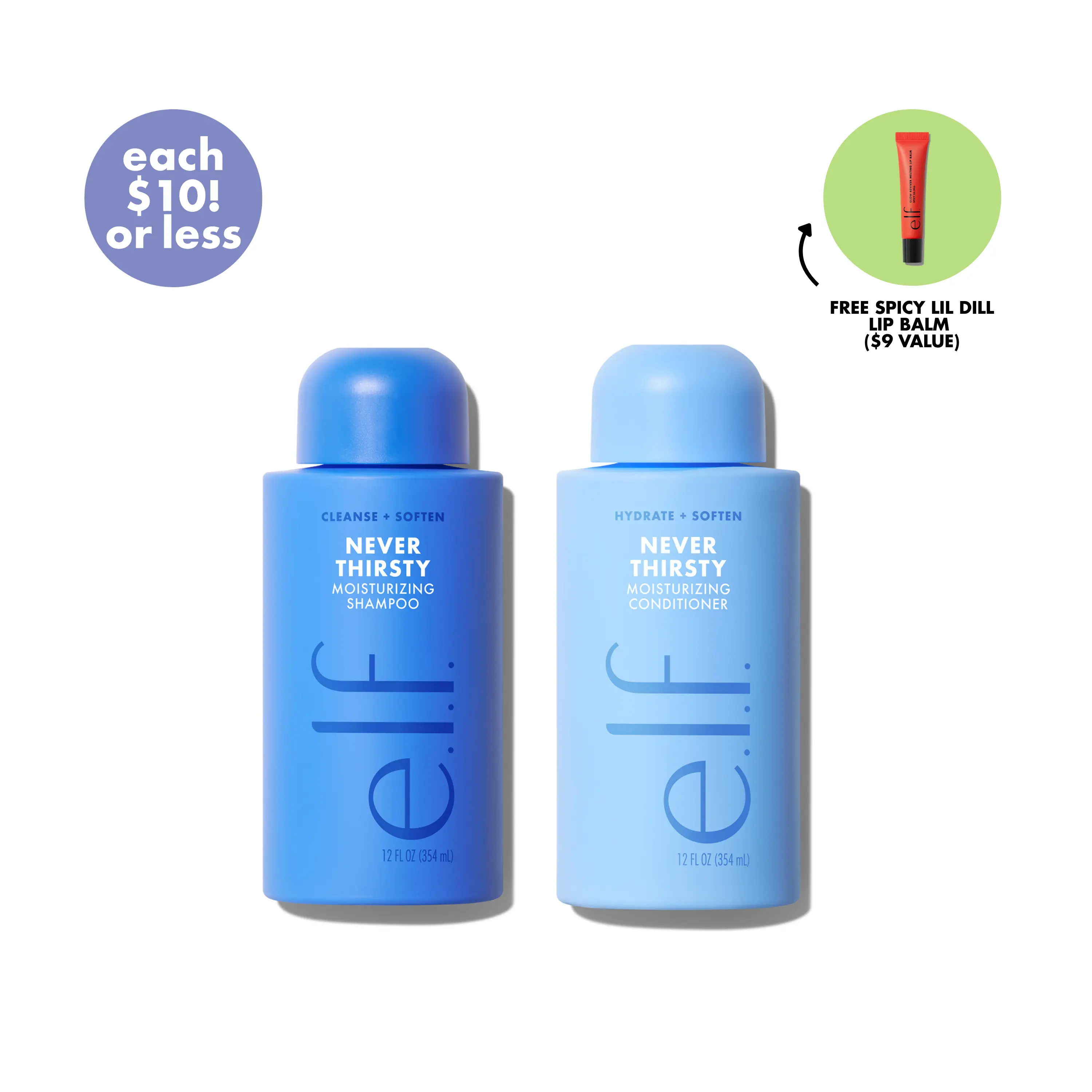 Never Thirsty Shampoo & Conditioner: Moisturize + Strengthen in One Set