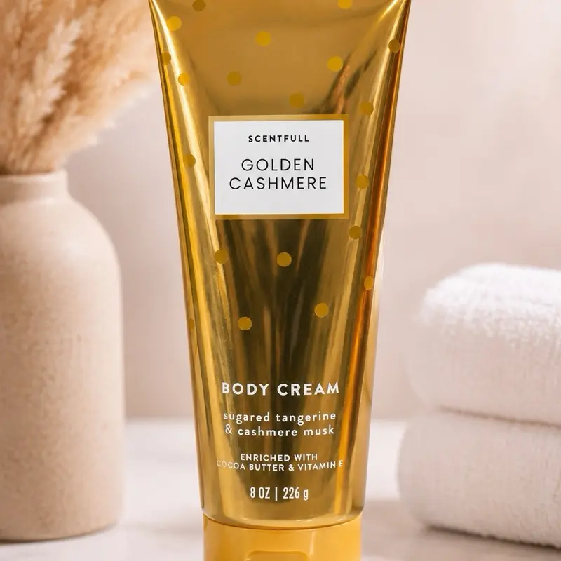Scentfull Golden Cashmere Body Cream - Deep Moisturizing 8oz Body Lotion